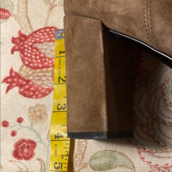 Saint Laurent West Chester Biker Brown Suede Rounded Toe Heeled Boots - Picture 5 of 13